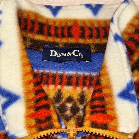 Denim & Co Aztec Fleece Vest - Picture 2 of 3